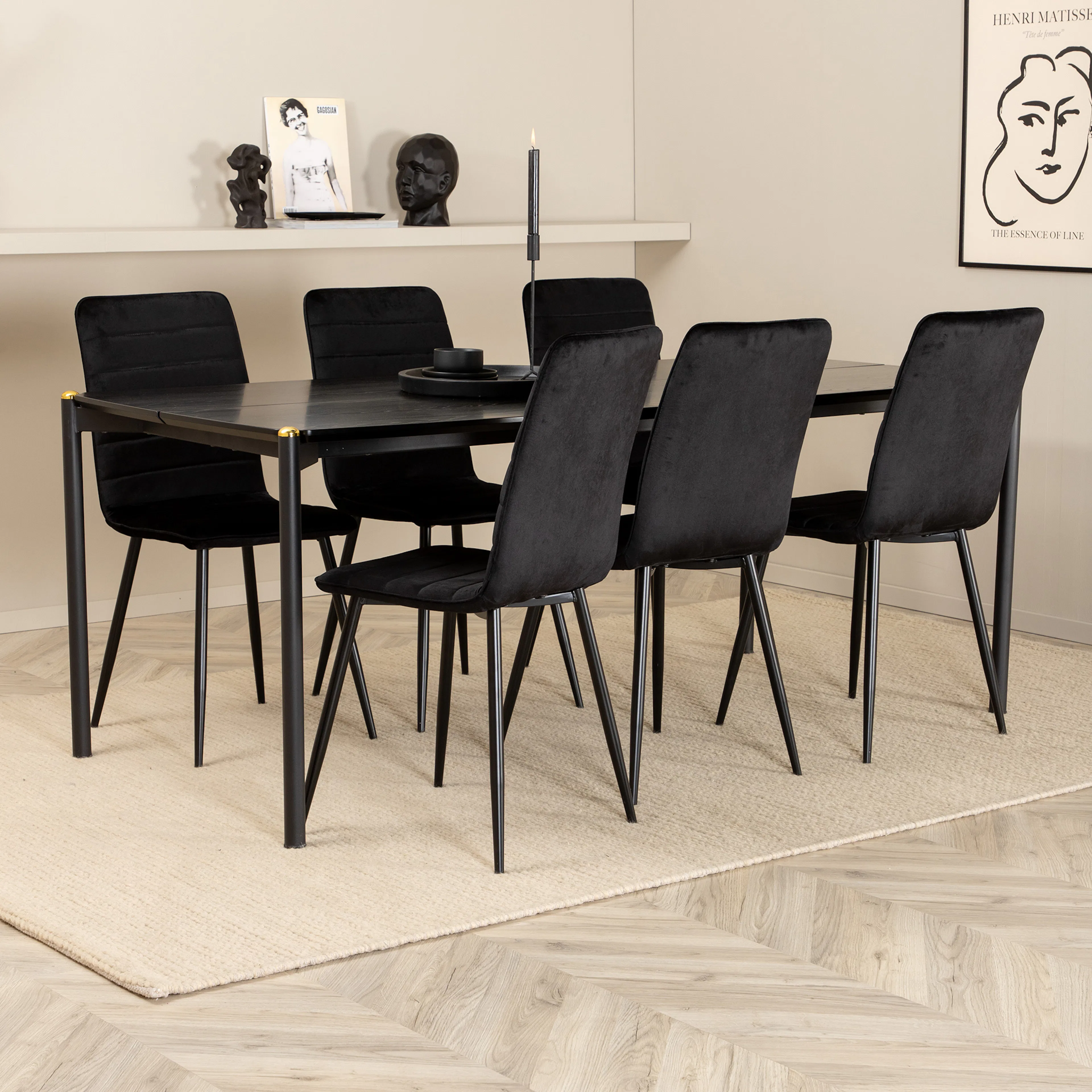 Spisegruppe Venture Home Paris med 6 Walerina Stoler