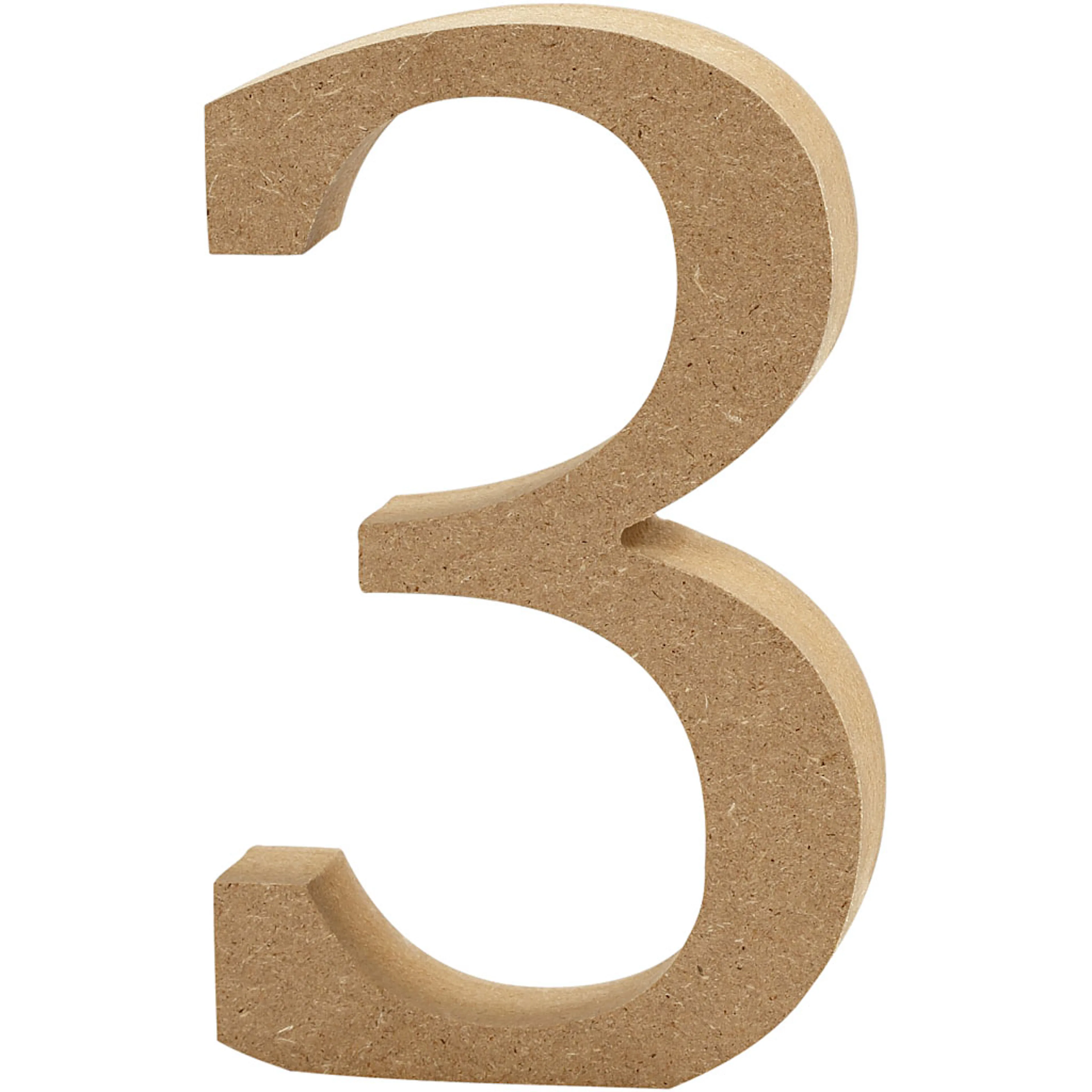 Siffra, 3, H: 8 cm, tjocklek 1,5 cm, 1 st. Motiv: 3