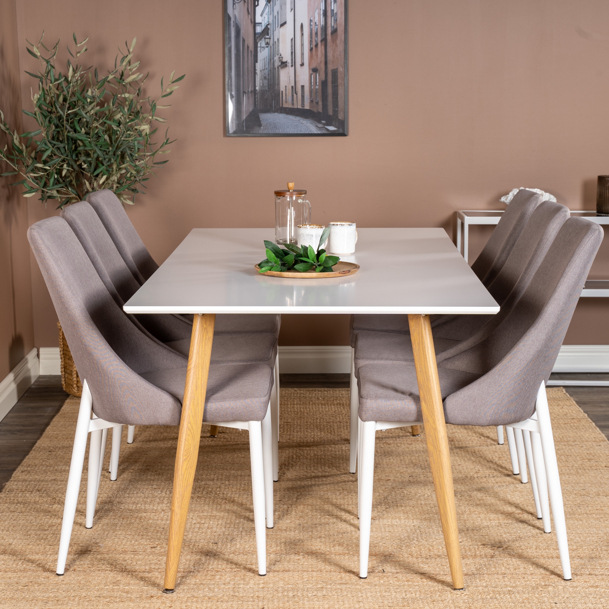 Spisegruppe Venture Home Pobbie med 6 Laura Stoler Polyester