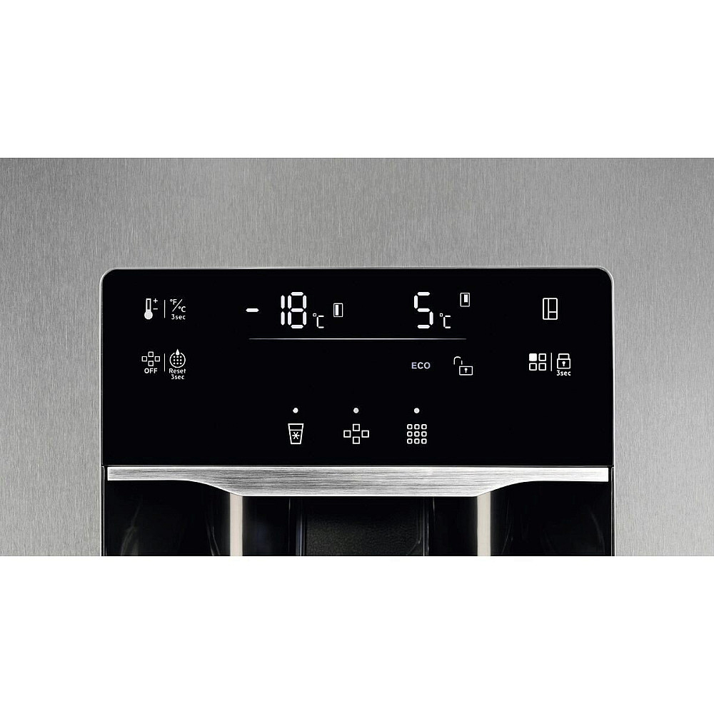 Kjøl og Frys Electrolux Side by Side EAI6HD57U0 Rustfri med Is- og Vanndispenser