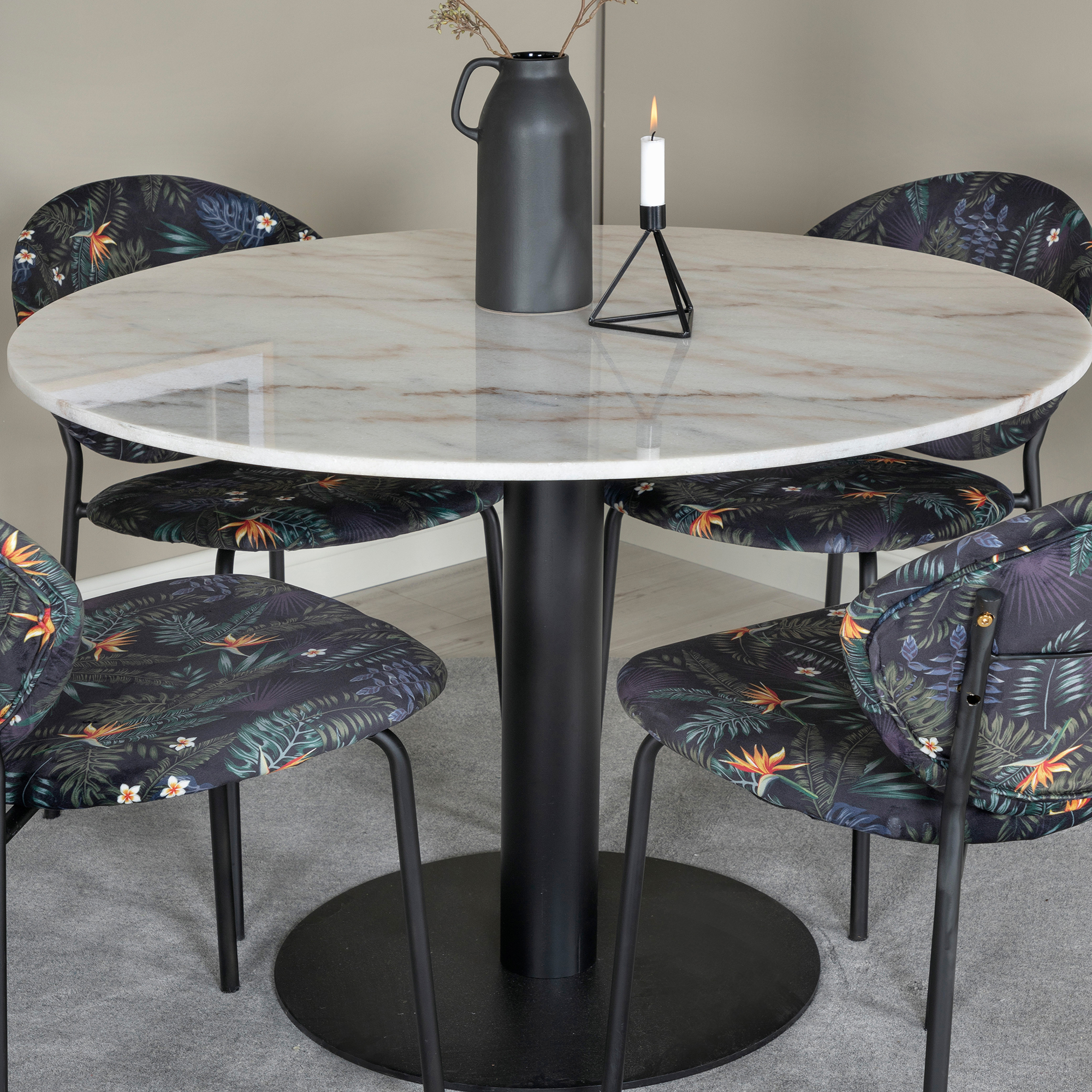 Spisegruppe Venture Home Estelle med 4 Valor Stoler Polyester