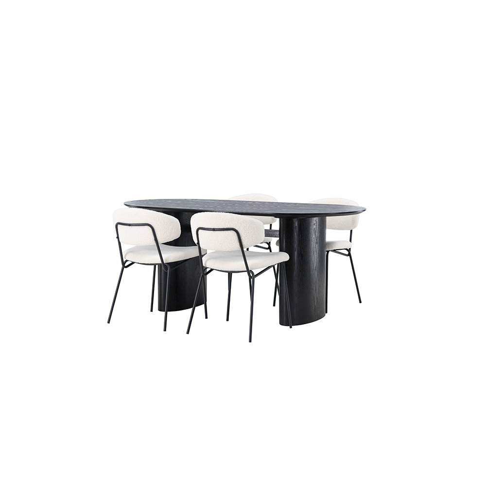 Spisegruppe Venture Home Isolde med 4 stk Chico Stoler