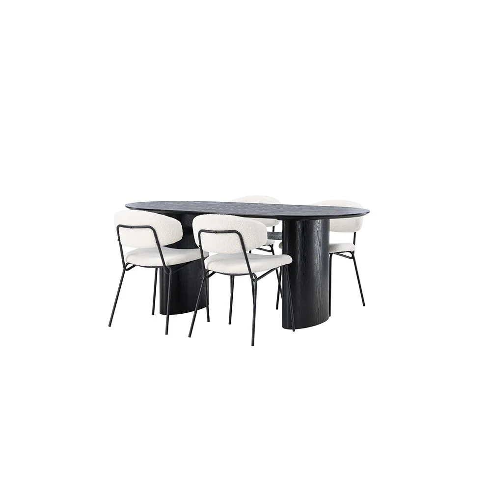 Spisegruppe Venture Home Isolde med 4 stk Chico Stoler