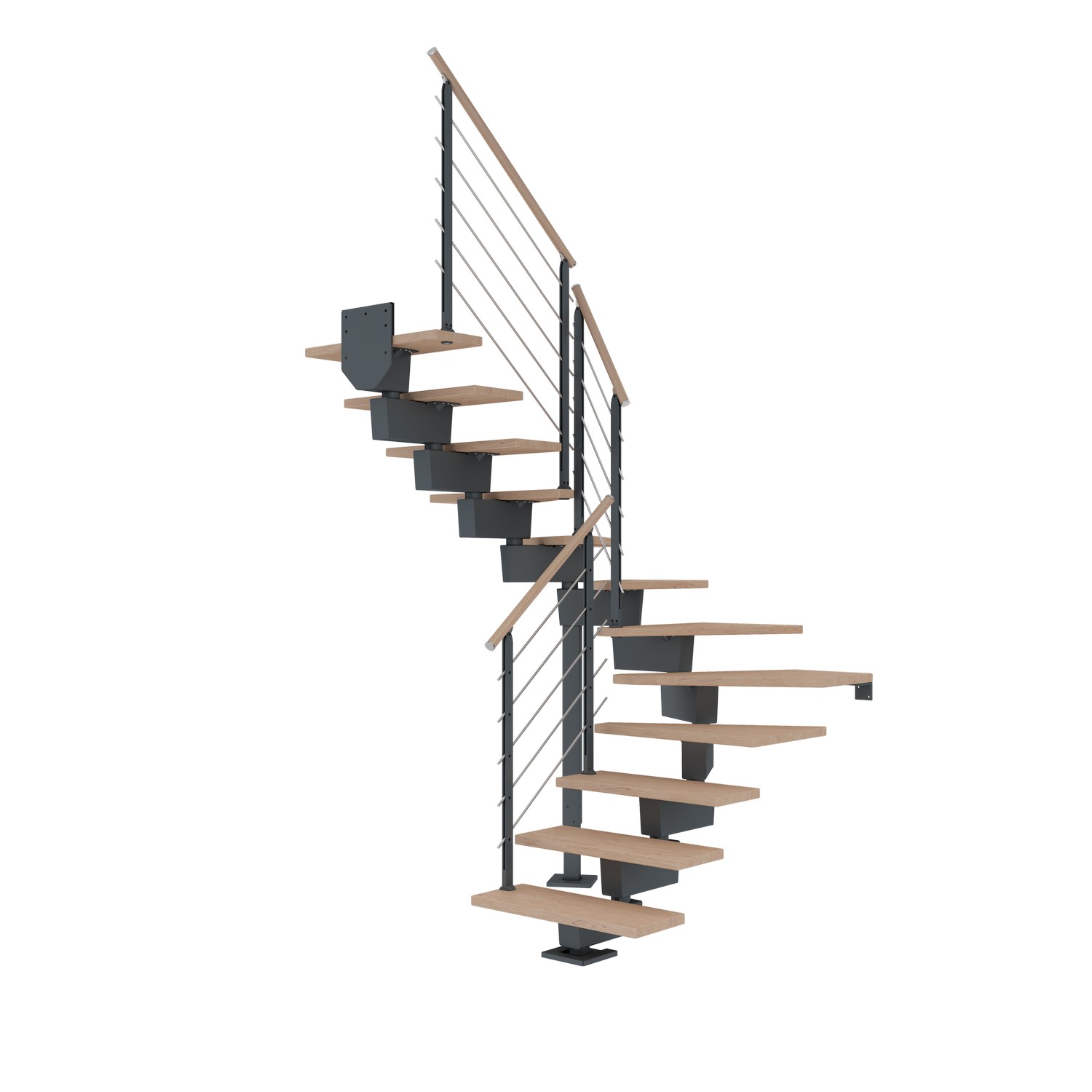 Hovedtrapp Dolle Dubai Eik Hvitoljet 1/2-Sving Design