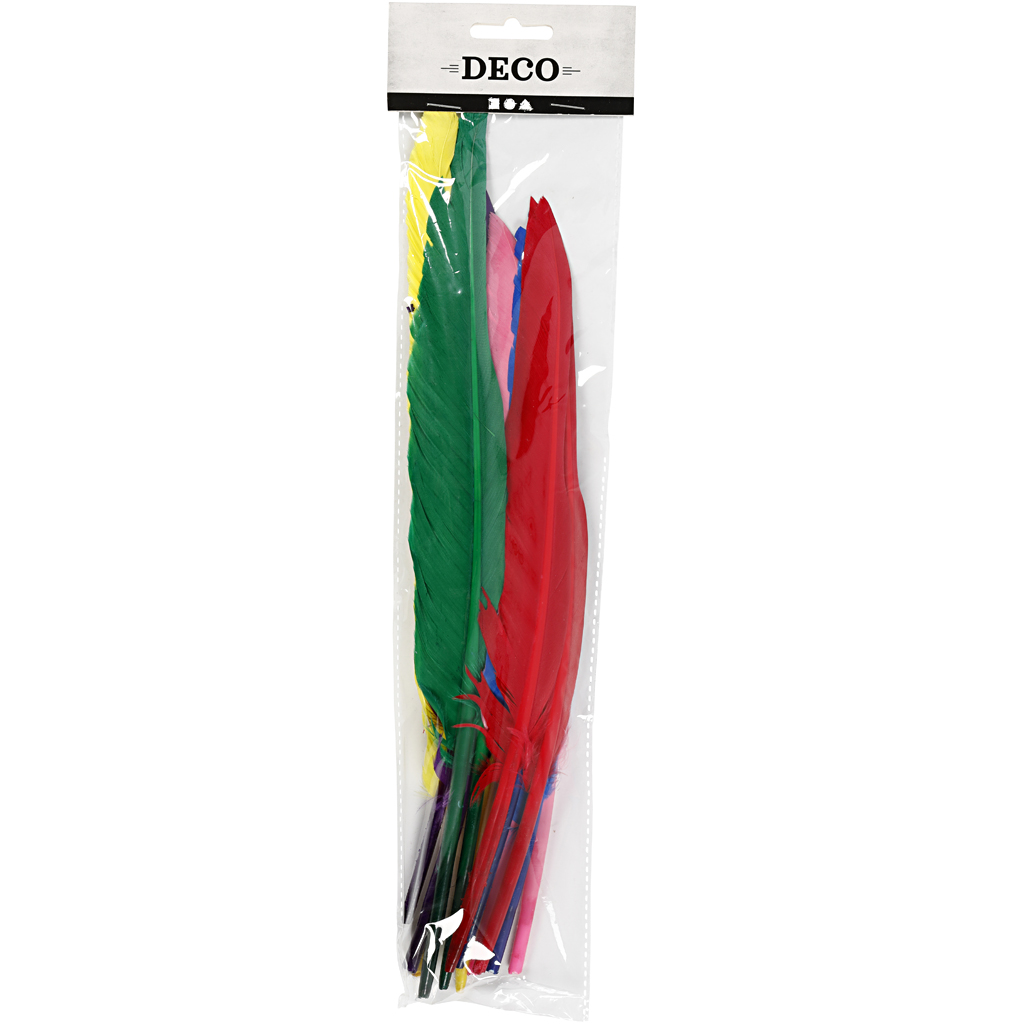 Fjær Creativ Company Ass Farger 27 cm 12 stk/1 Pk