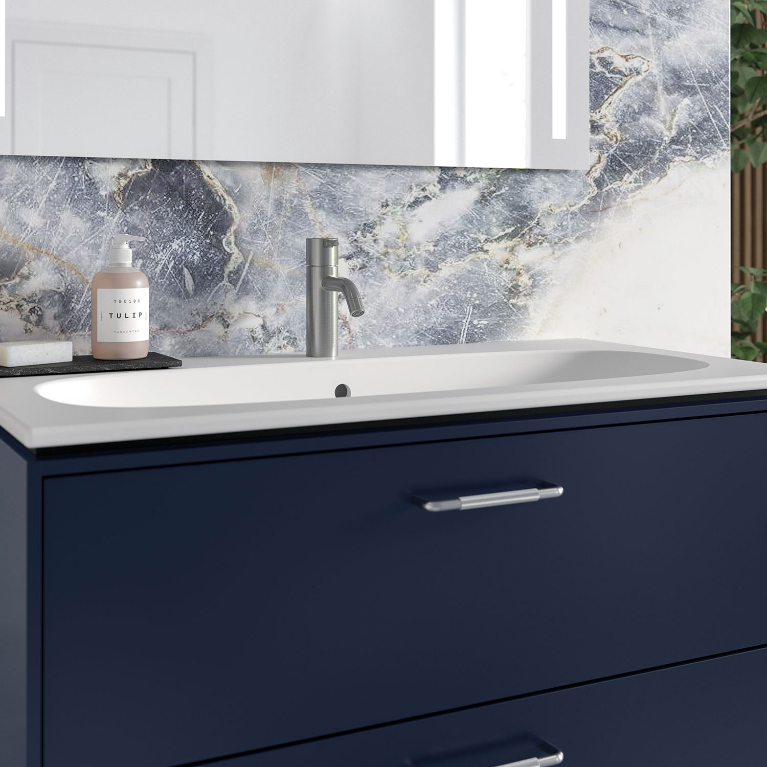 Servantskap Ifö Sense Art Smal Design 90 med 2 Skuffer