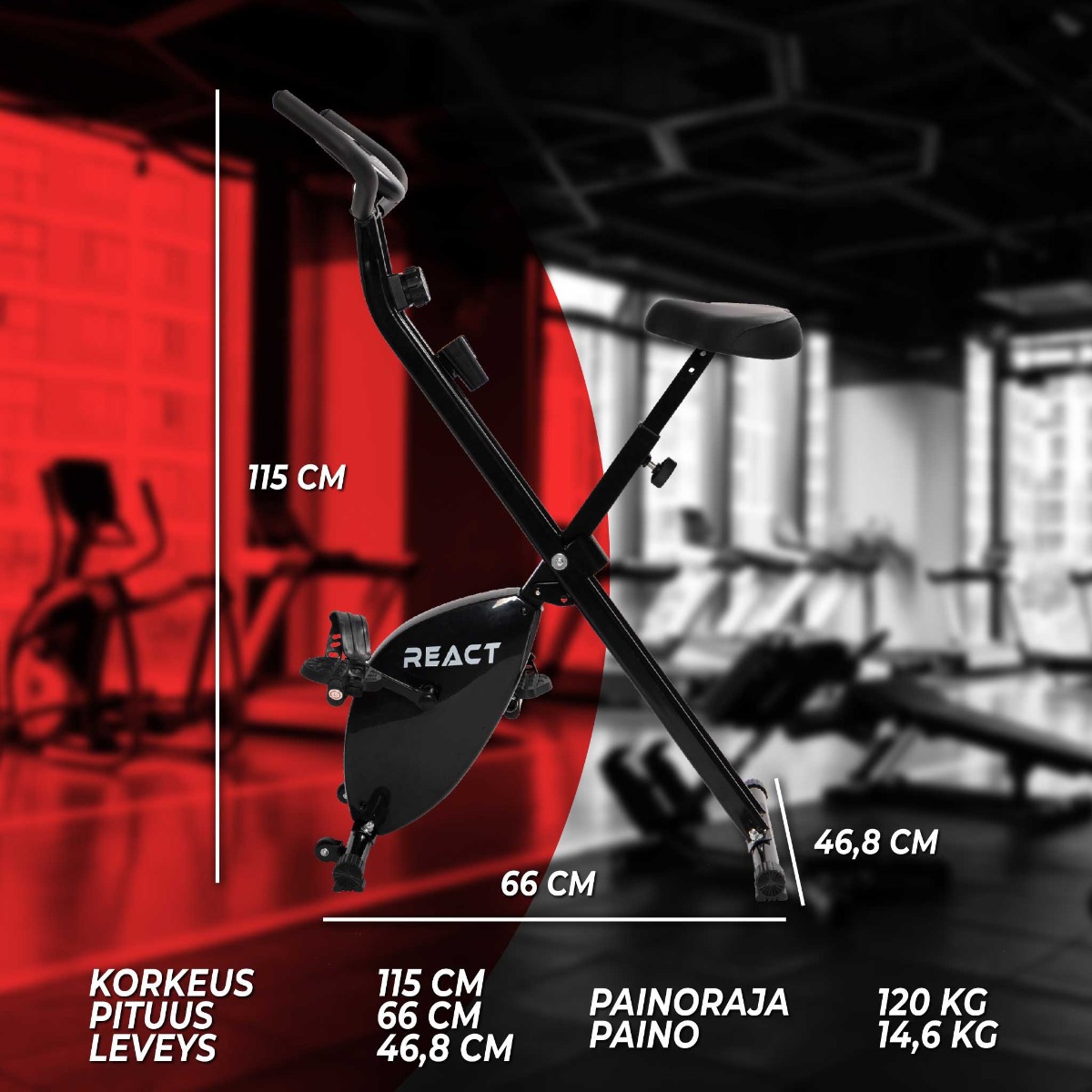 Treningsykkel React Sammenleggbar