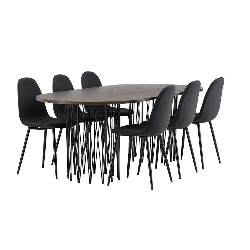 Spisegruppe furniture/fashion Stone med 6 Polar Stoler