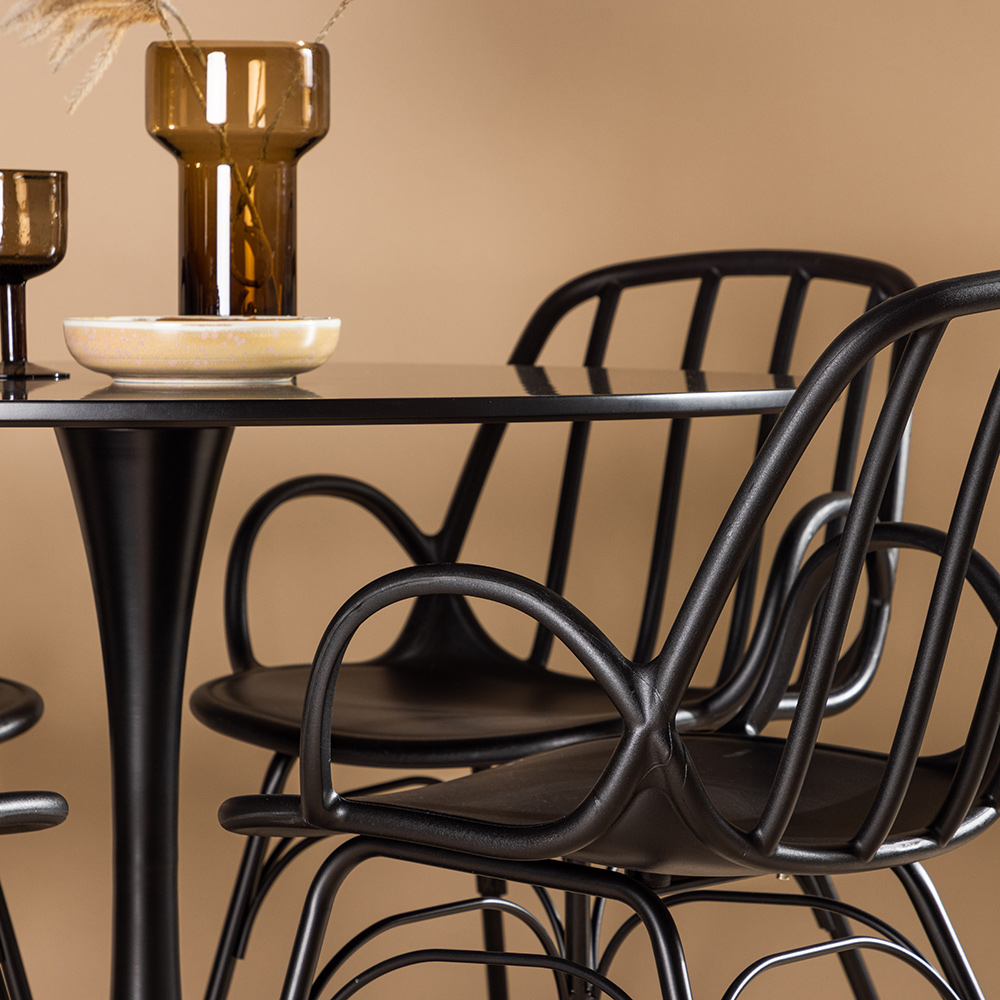 Spisegruppe Venture Home Glade Ø 100 cm med 4 Dyrön Stoler