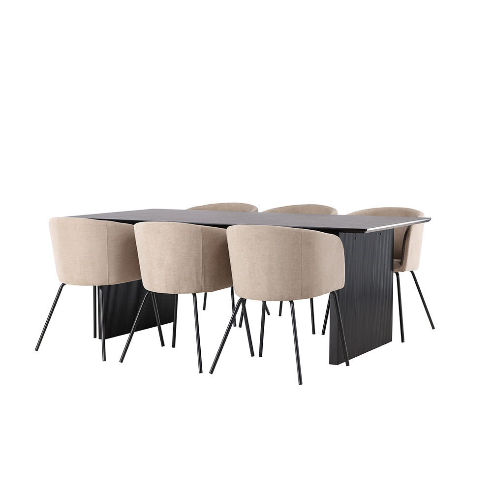 Spisegruppe Venture Home Vail med 6 Berit Stoler