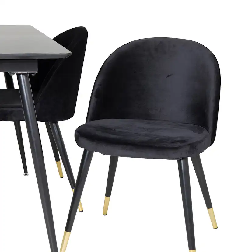 Spisegruppe Venture Home Silvia med Innleggsplate og 4 Valentina Stoler