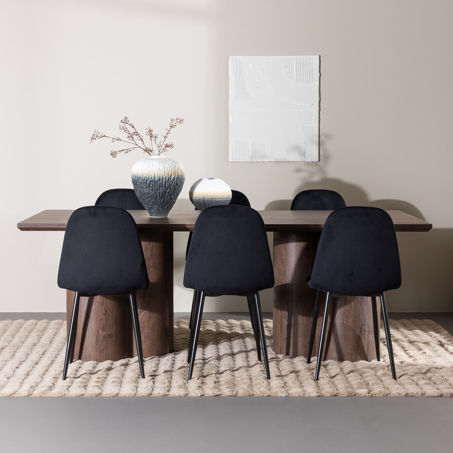 Spisegruppe Venture Home Olivia 210 med 6 stk Polar Stoler Fløyel