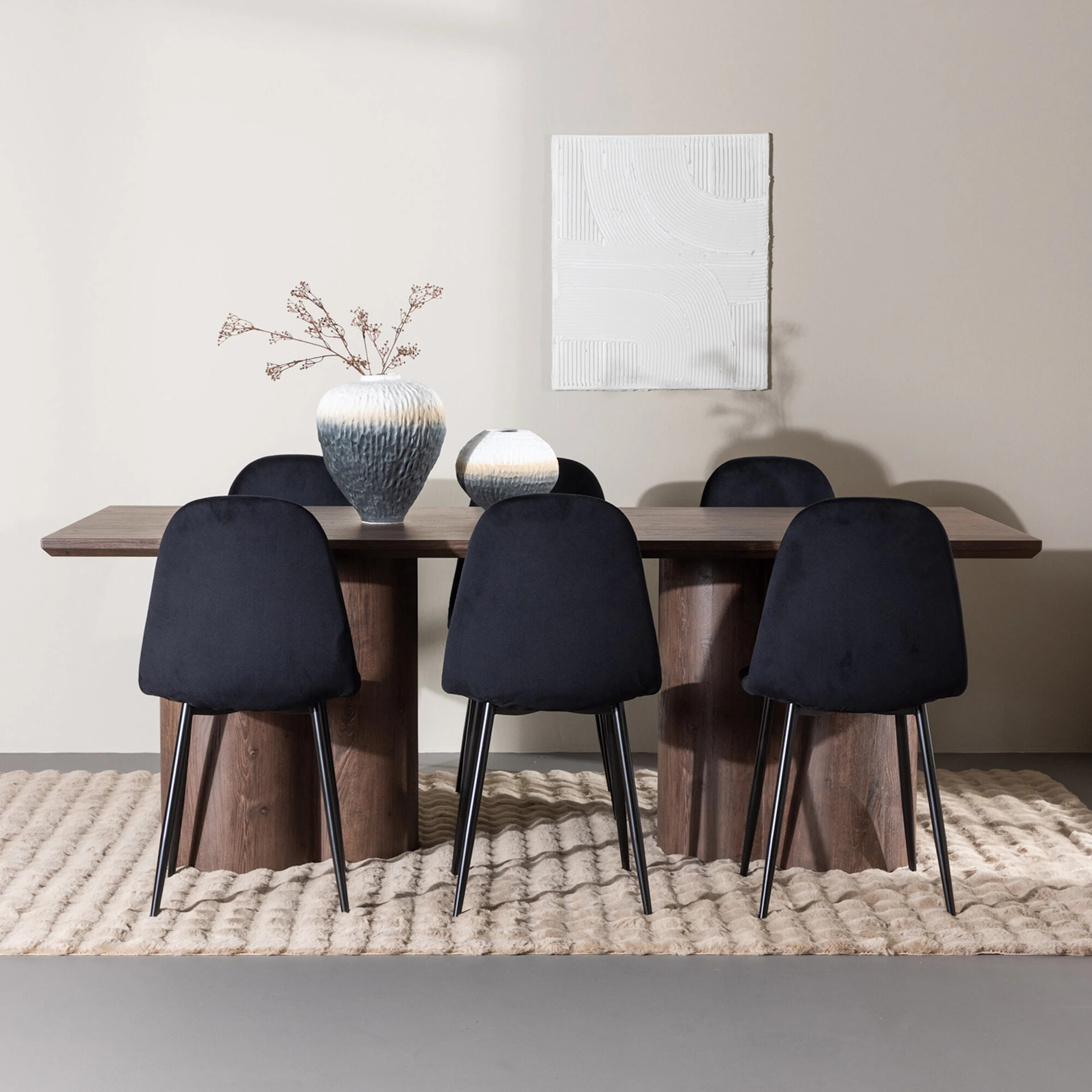 Spisegruppe Venture Home Olivia 210 med 6 stk Polar Stoler Fløyel