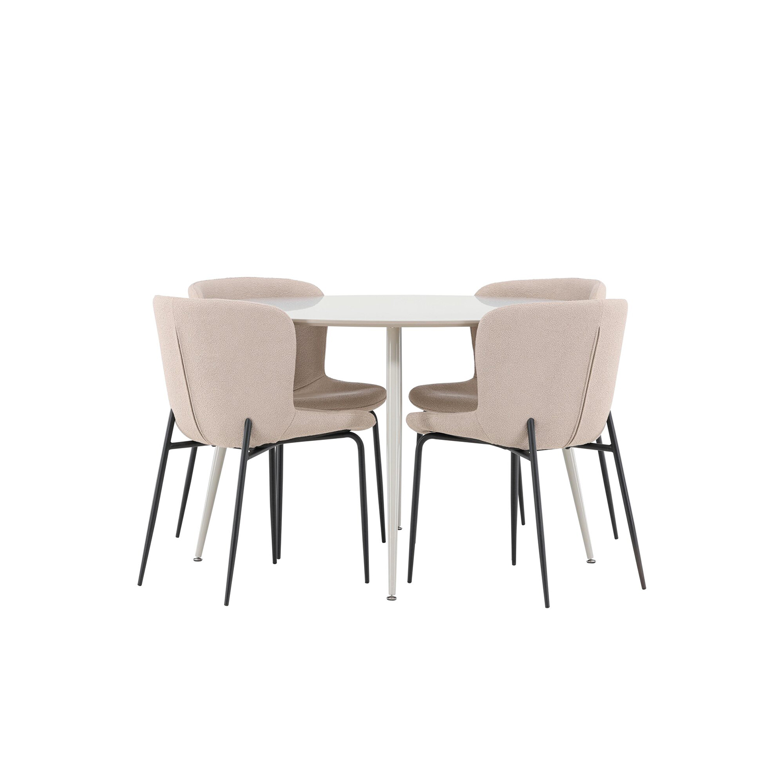 Spisegruppe Venture Home Plaza Ø120 med 4 stk Modesto Stoler