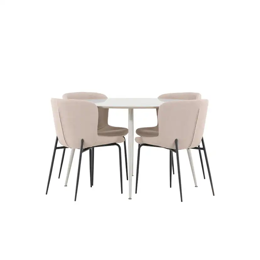 Spisegruppe Venture Home Plaza Ø120 med 4 stk Modesto Stoler