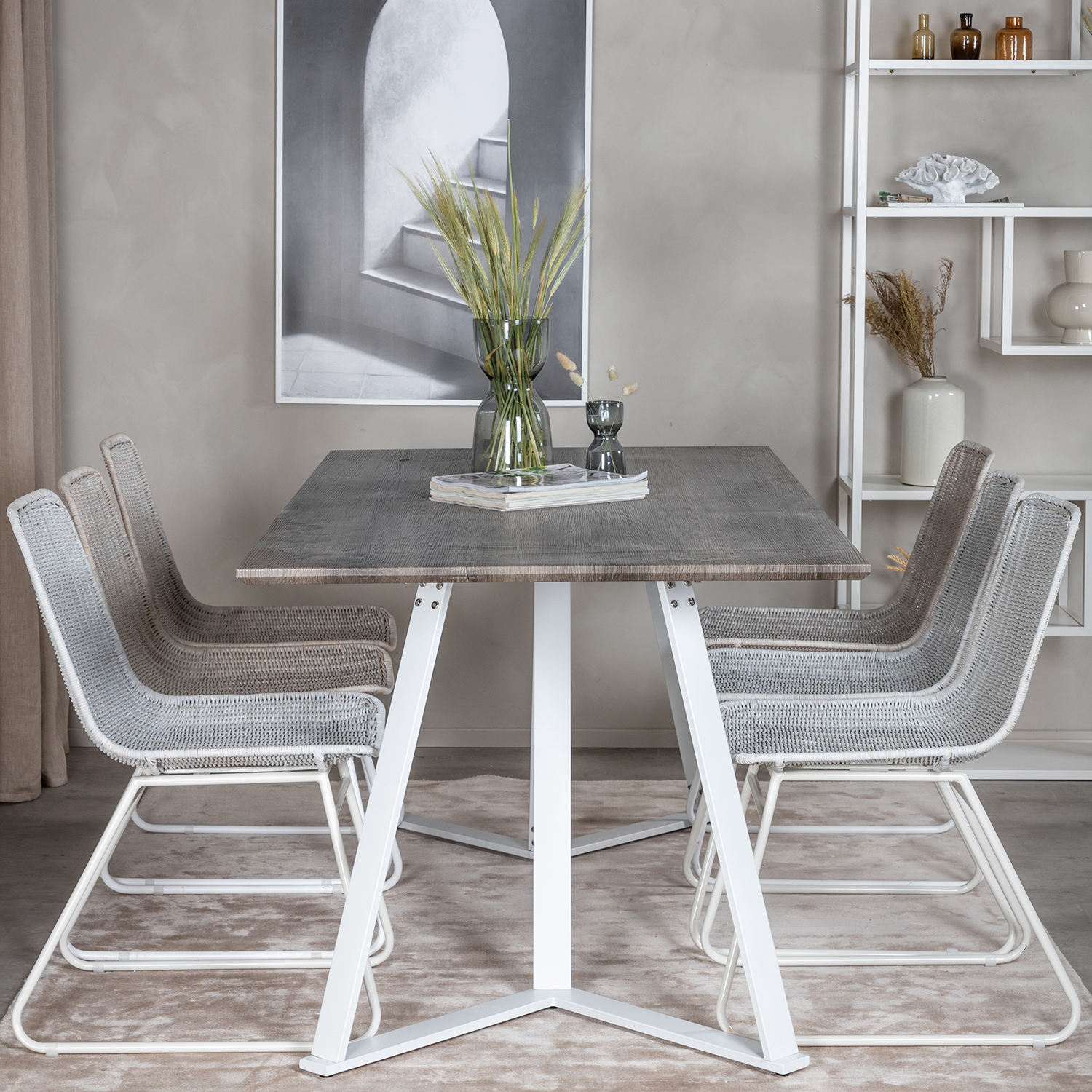 Spisegruppe Venture Home Madde med 6 Cornelia Stoler