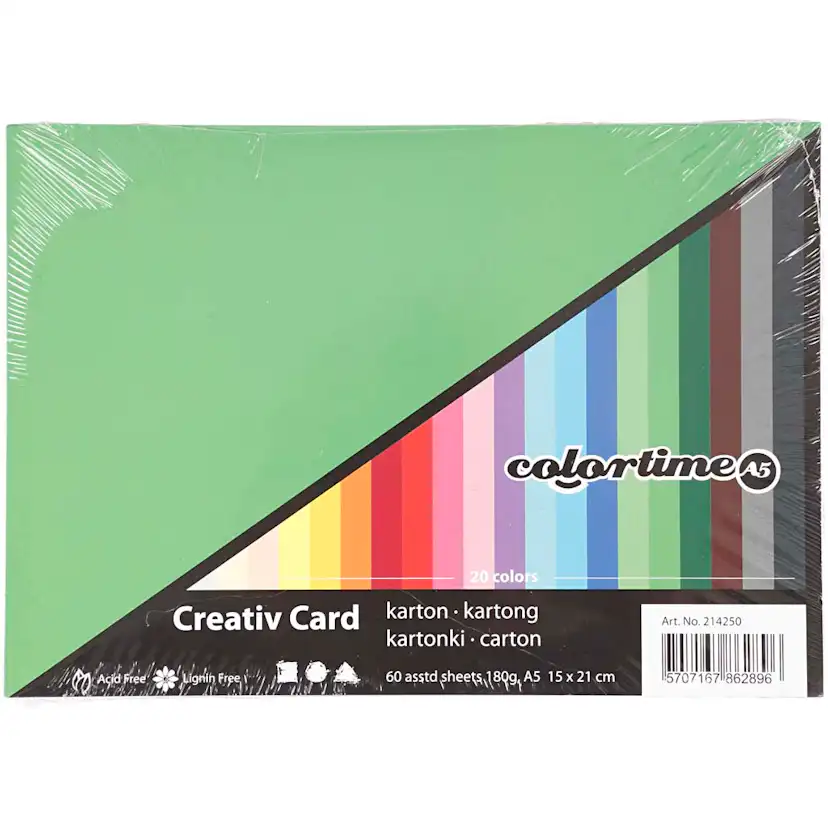 Kartong Creativ Company Ass Farger A5 148x210 mm 1 Pk