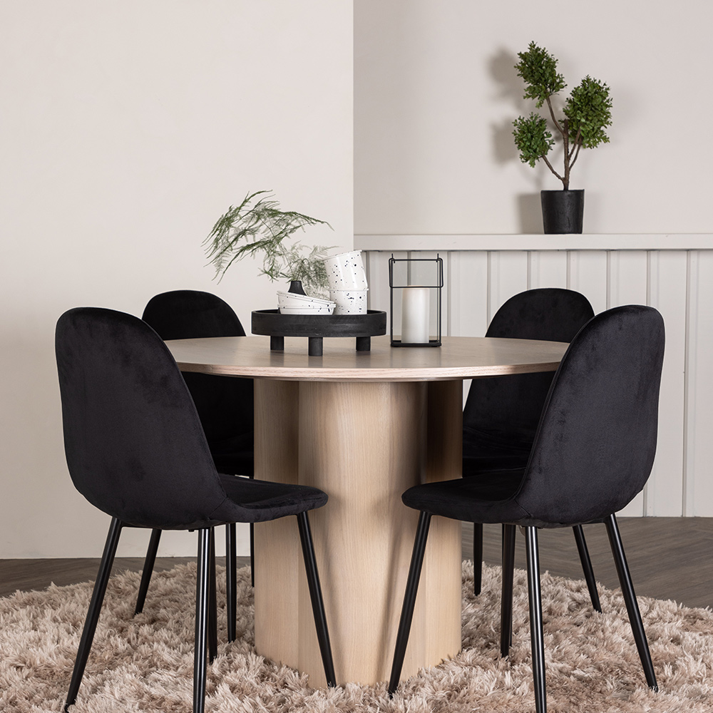 Spisegruppe Venture Home Olivia med 4 Polar Stoler Natur