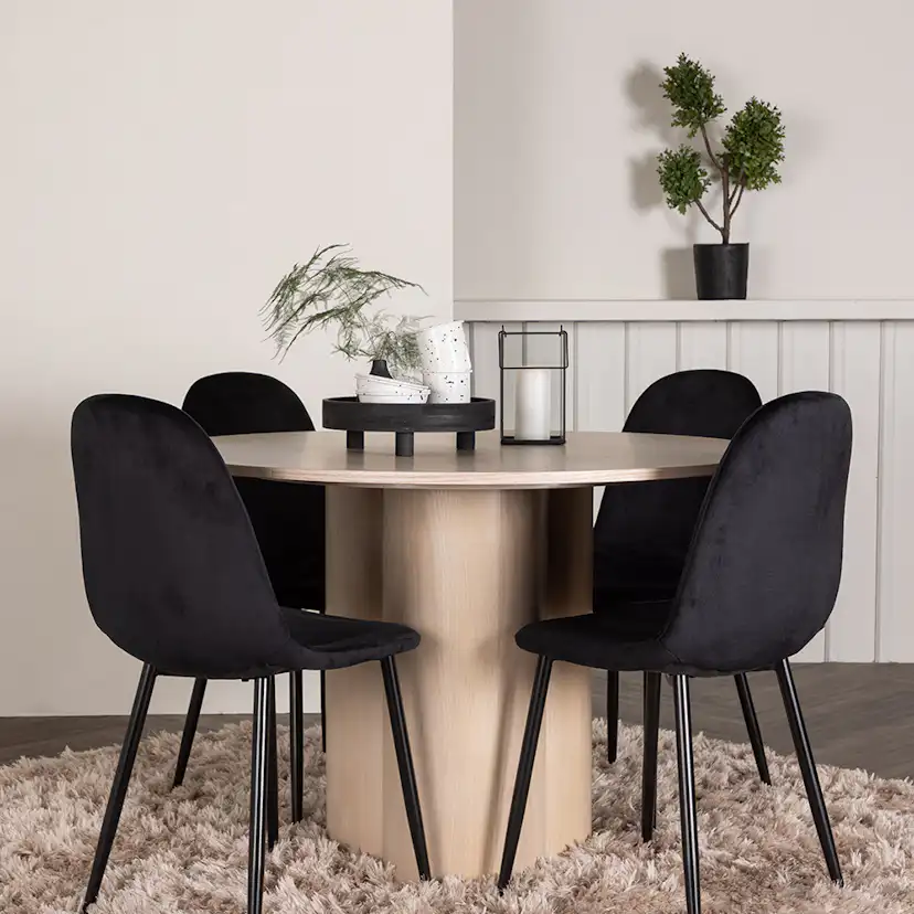 Spisegruppe Venture Home Olivia med 4 Polar Stoler Natur