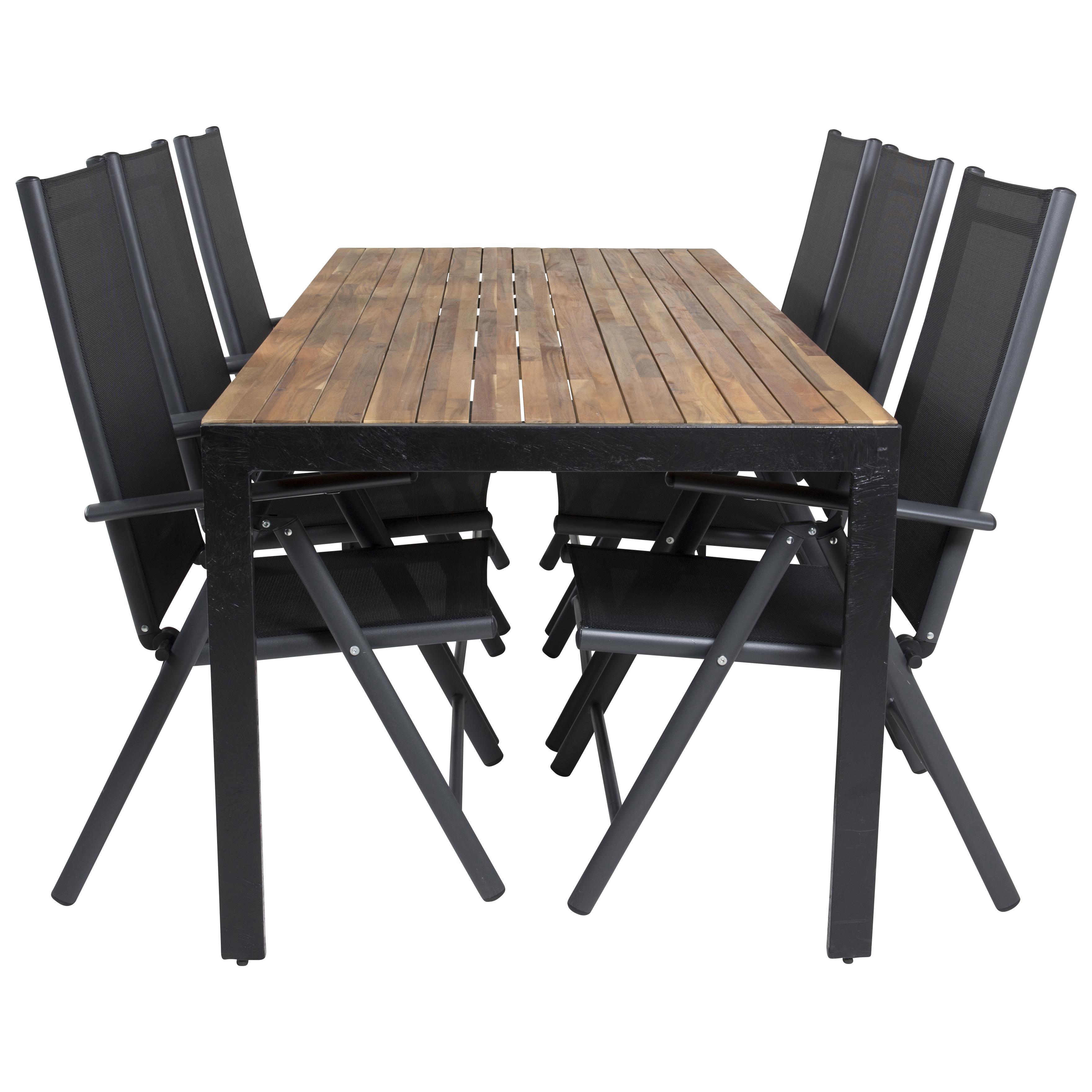 Spisegruppe Venture Home Berfin med 6 Bront Spisestoler