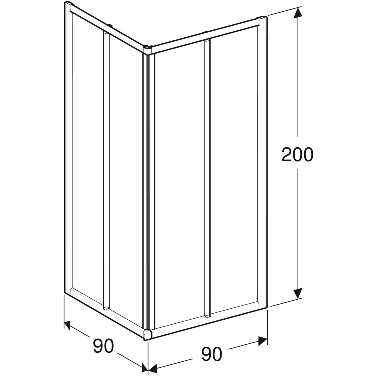 Duschvägg Contura Shower Space Rak