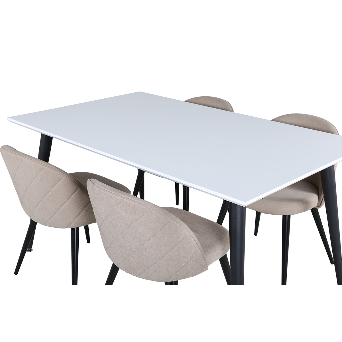 Spisegruppe Venture Home Jolie med 4 Valentina Stitcthes Stoler Polyesterlinen