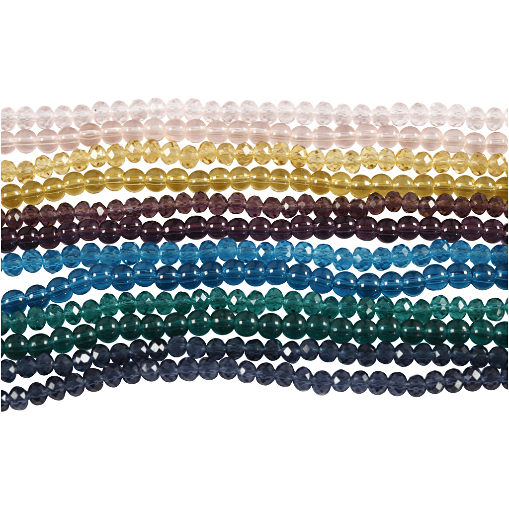 Glass Creativ Company og Facettperler Creativ Company Hullstr 1 mm 12x45 stk/1 Pk