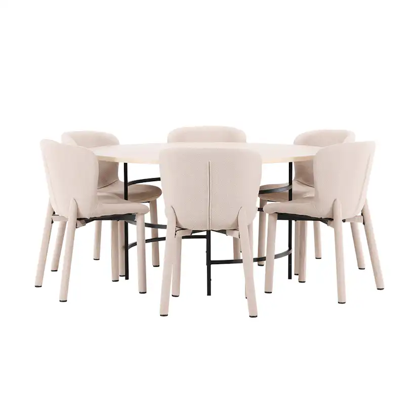 Spisegruppe Venture Home Copenhagen Ø140 cm med 6st Astoria Spisestoler