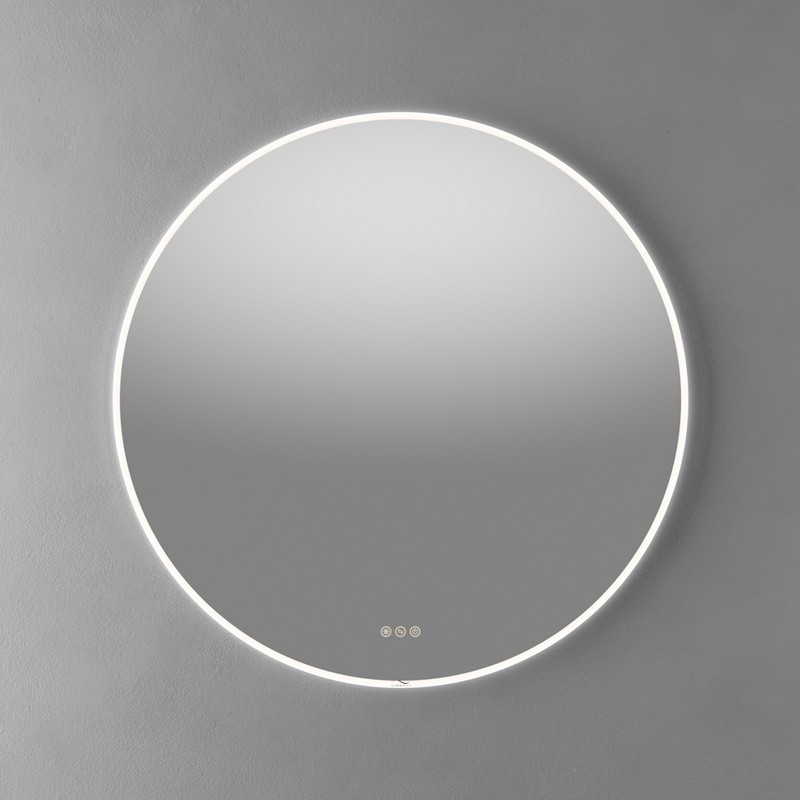 Speil Linn Bad Finden Rundt med LED Belysning og Dimmer