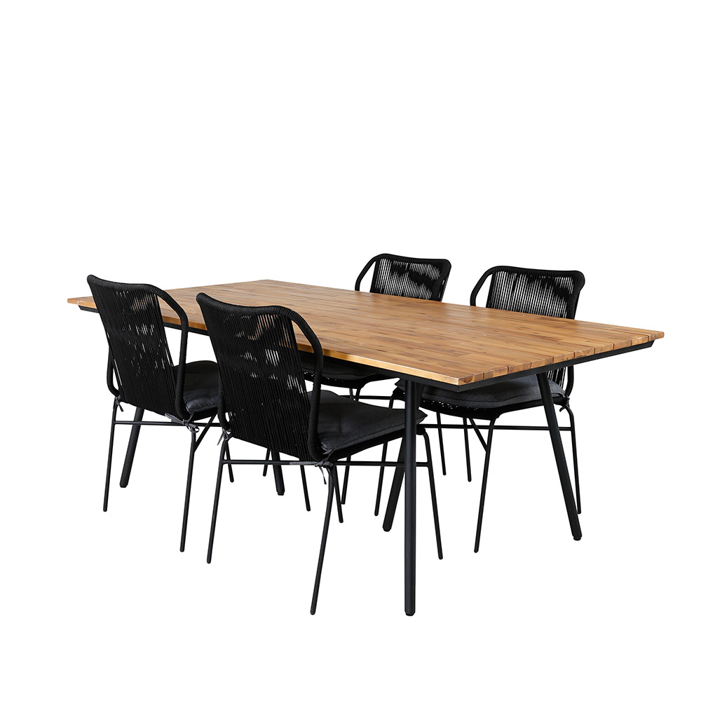 Spisegruppe Venture Home Chane med 4 Julle Stablebare Spisestoler