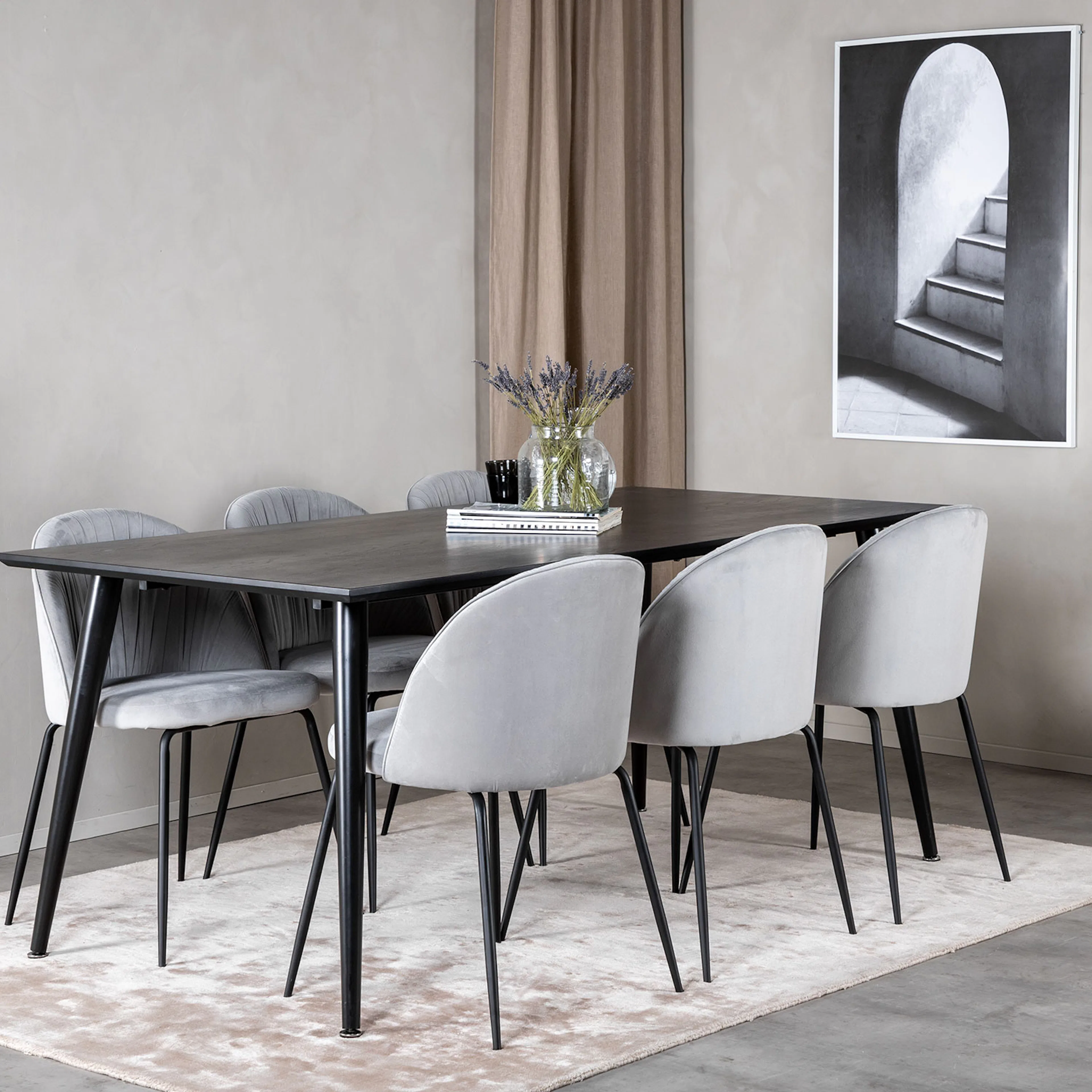 Spisegruppe Venture Home Dipp med 6 Wrinkles Stoler