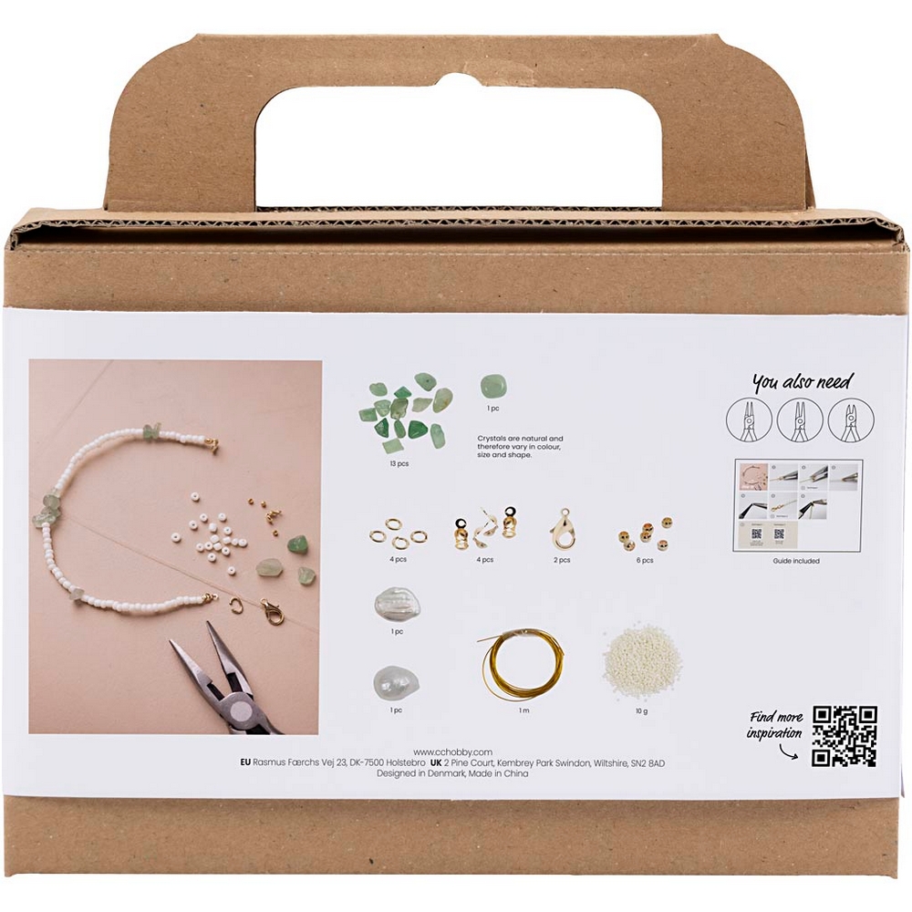 Hobbysett Creativ Company Mini DIY Kit Smykke Aventurine Halskjede og Armbånd