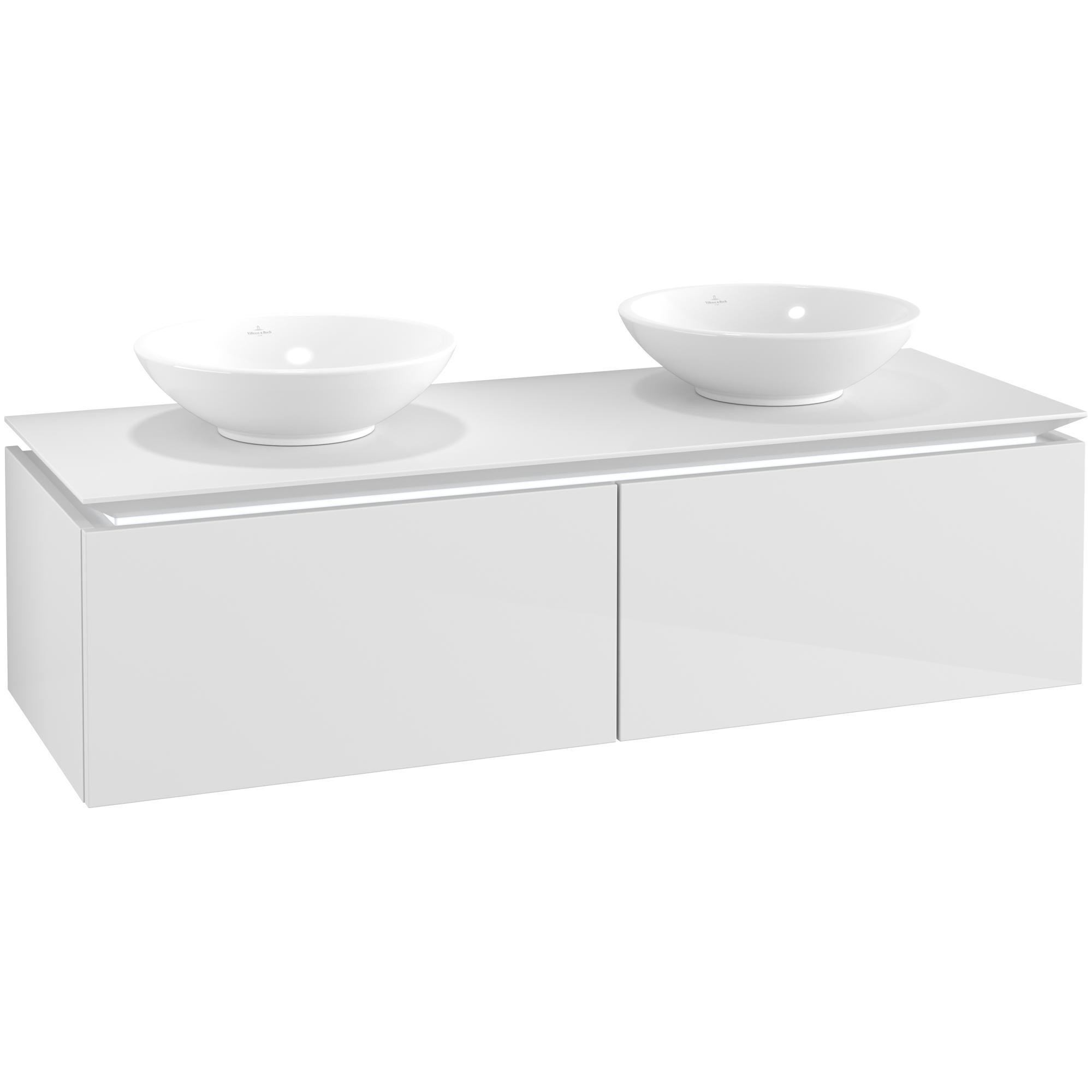 Tvättställsskåp Villeroy & Boch Legato Kompakt 1400 med 2 Lådor för Två Tvättställ