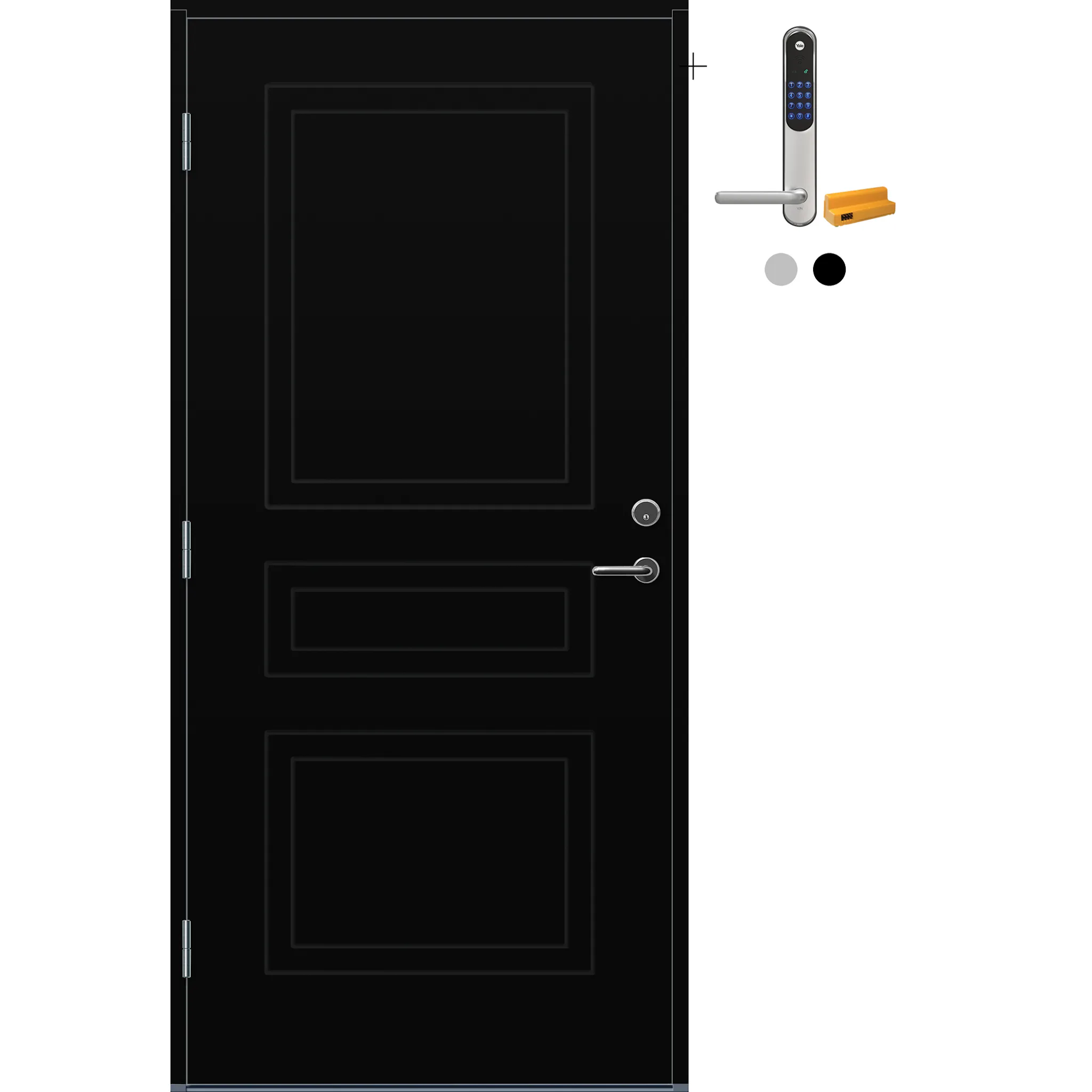 Ytterdør Bygg1 Arna med Yale Entrus BxH 110x210 cm Høyre, NCS S-9000-N ...