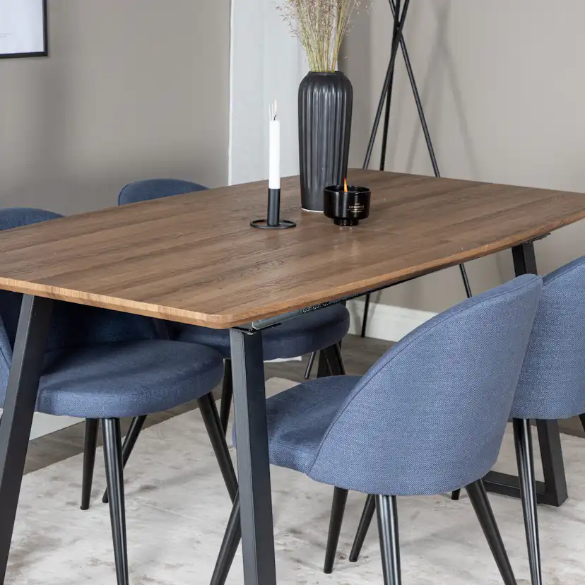 Spisegruppe Venture Home Ina med 4 Valentina Stoler Polyester