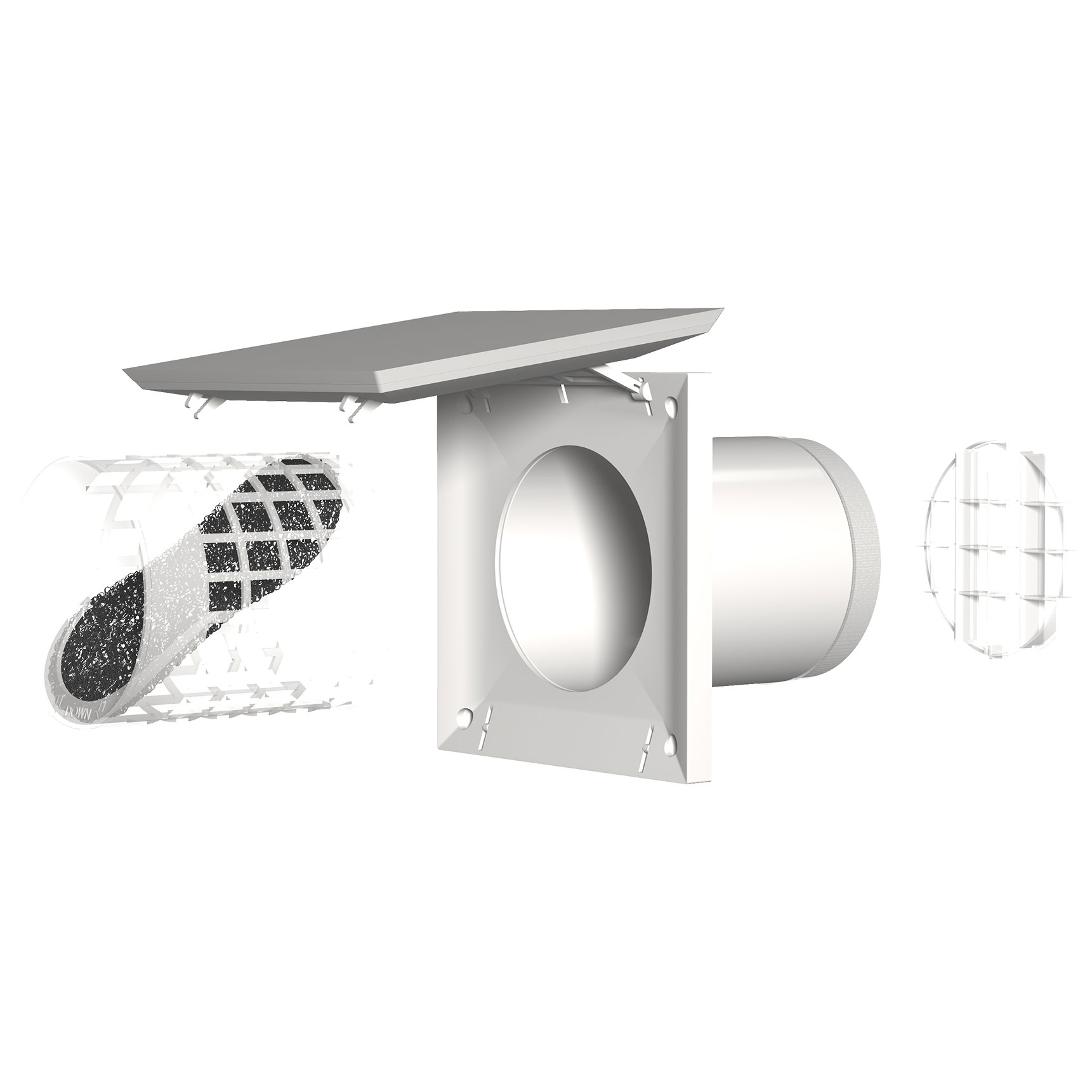 Veggventil Fresh TL100D Energy Innvendig del