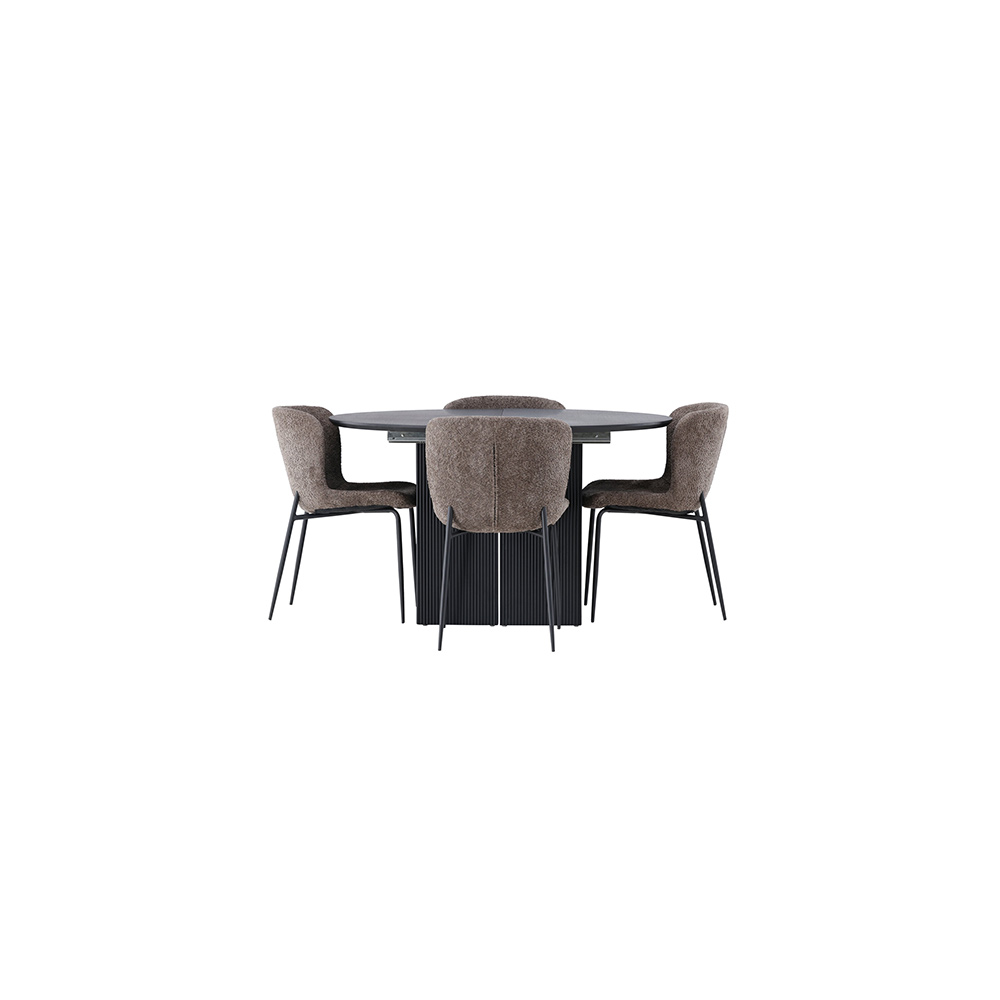 Spisegruppe Venture Home Matilda med 4 Modesto Stoler