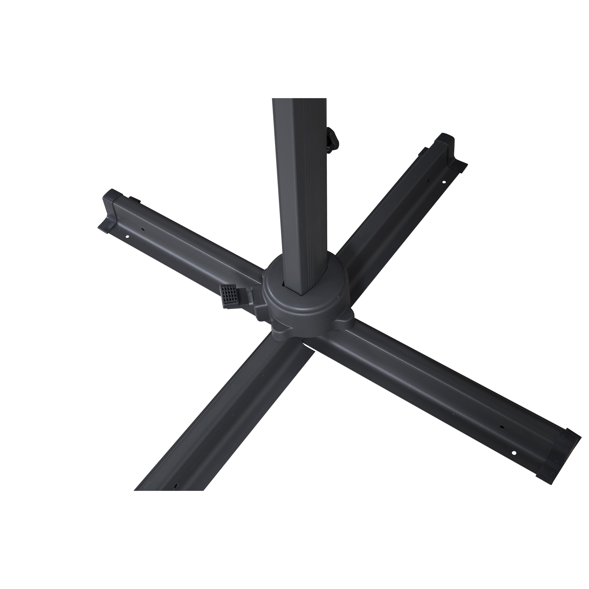 Leeds - Umbrella 3,5m - Black Alu/Black Fabric Sort/Sort, Ø 3,5 m