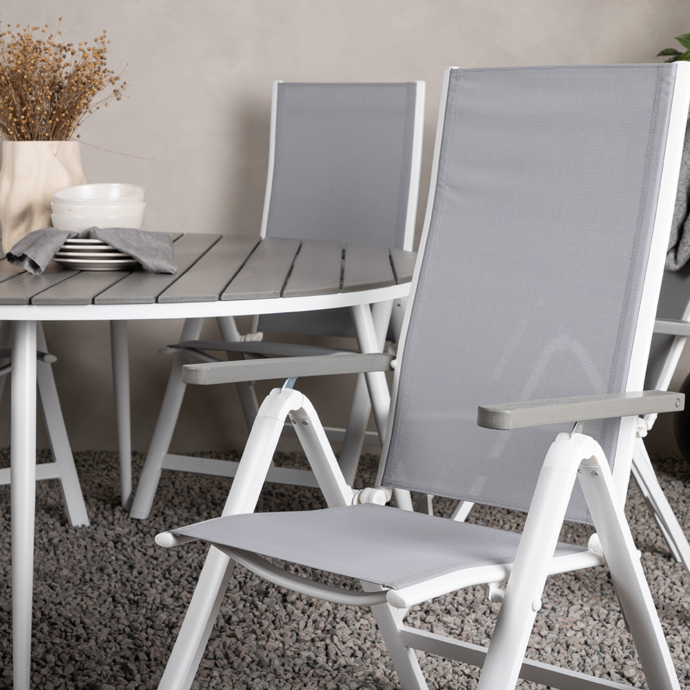Spisegruppe Venture Home Break Ø150 cm med 6 Albany Stoler