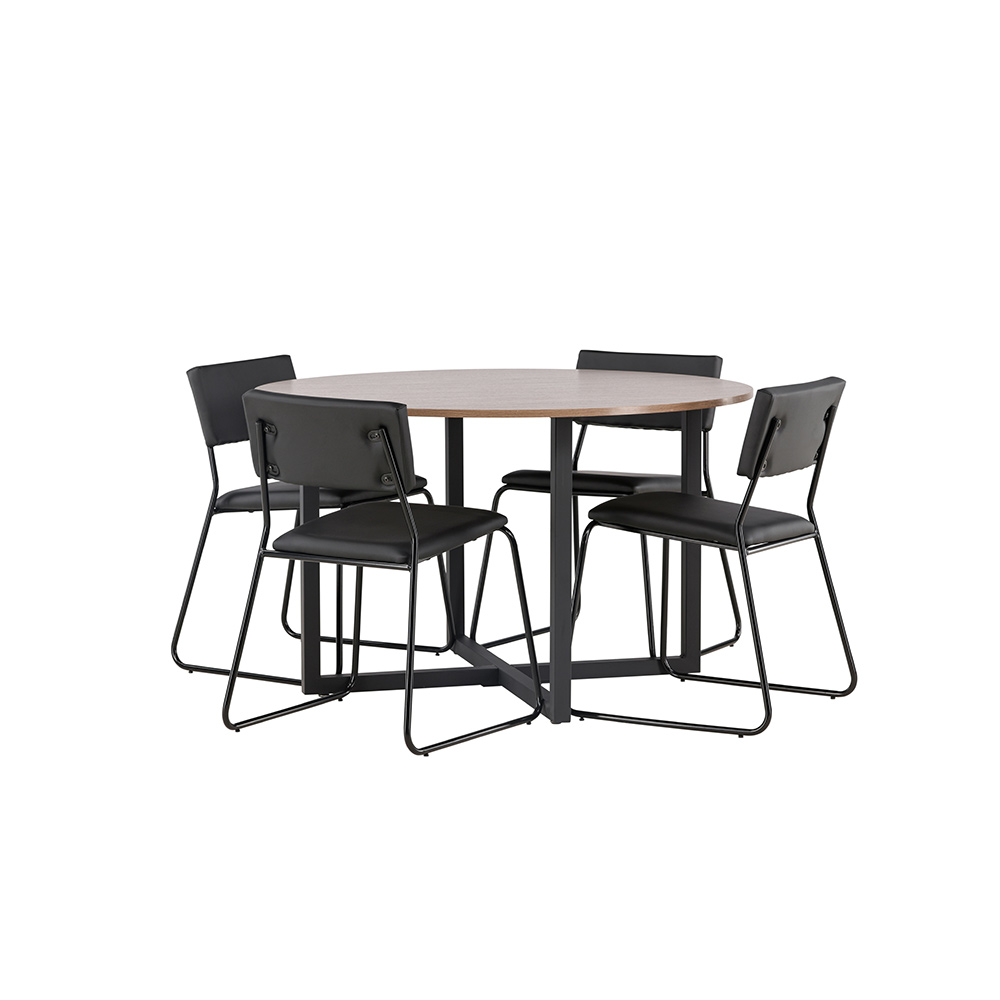 Spisegruppe Venture Home Durango Ø 120 cm med 4 Kenth Stoler
