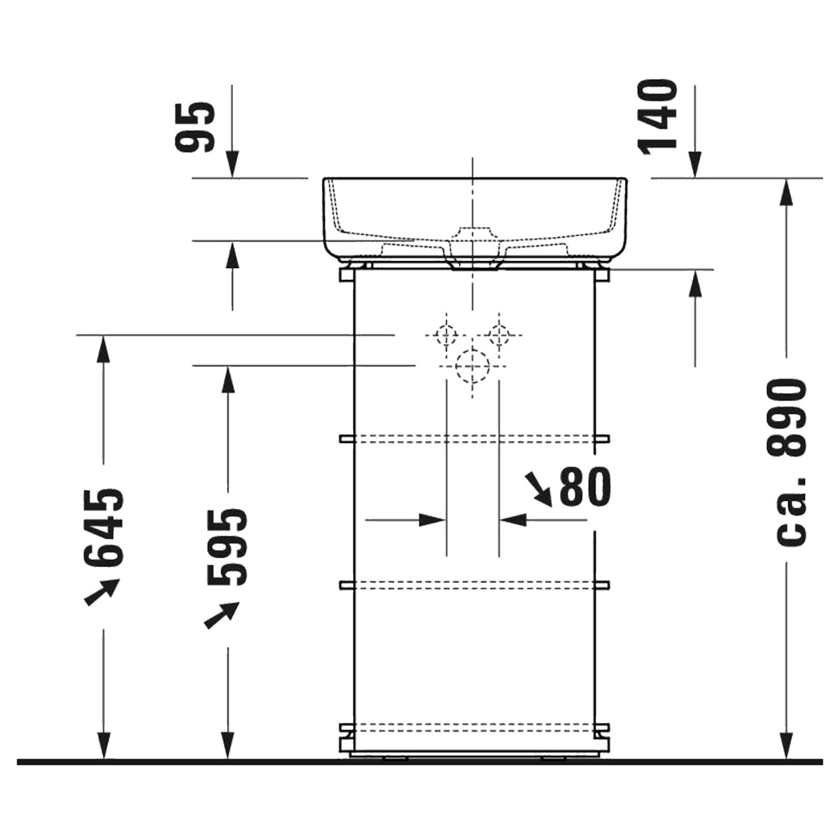 Servant Duravit Bento Starck Box til Benkeplate 460 mm