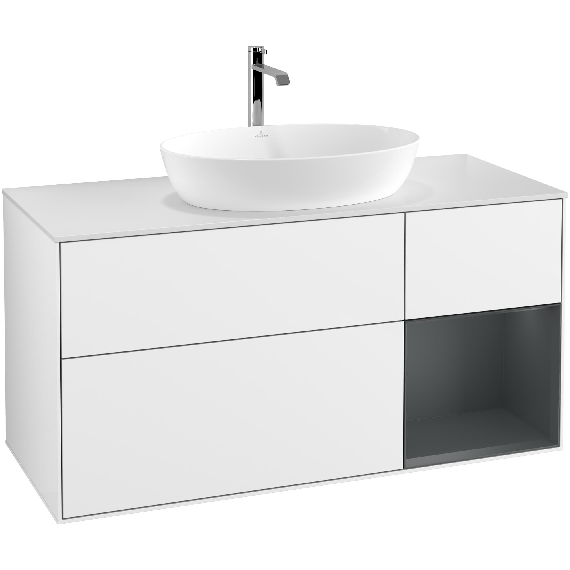 Tvättställsskåp Villeroy & Boch Finion med 3 Lådor Hylla och Bänkskiva för Fristående Tvättställ från Artis & Collaro | badrum - badrumsmobler - tvattstallsskap-och-kommod | KakelKungen