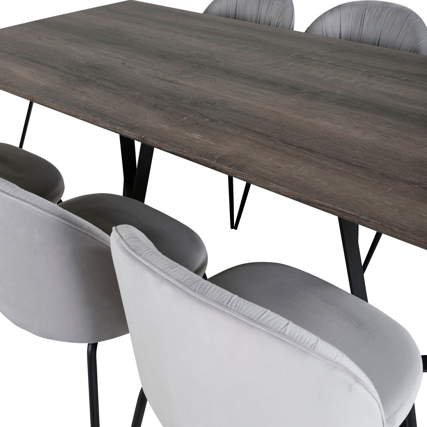 Spisegruppe Venture Home Madde med 6 Wrigley Stoler Fløyel