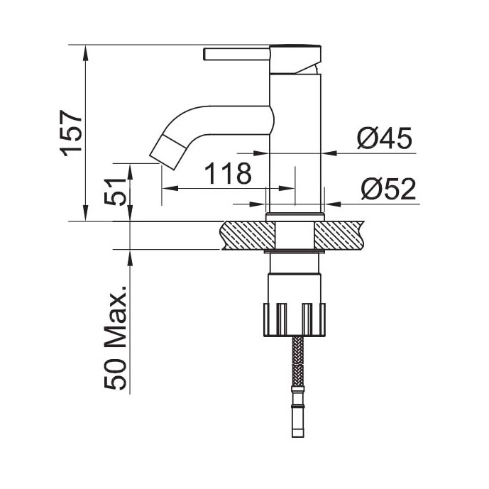 Servantbatteri Scandtap Steel Wave