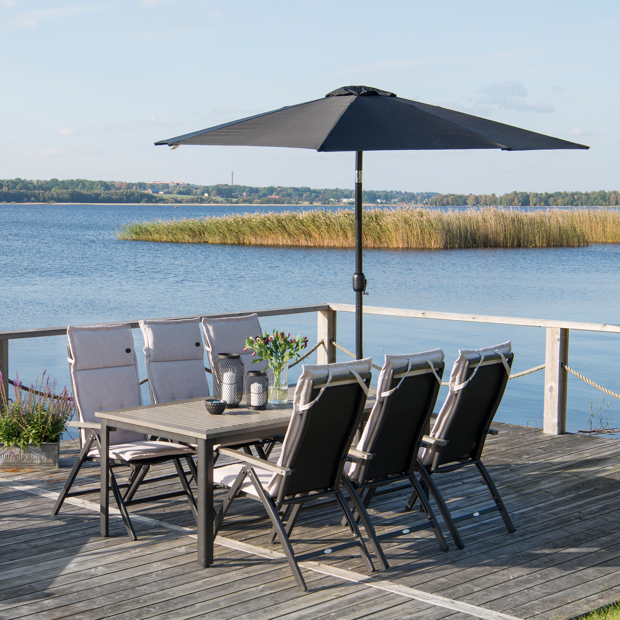 Parasoll Hillerstorp Aluminium Svart Ø300 cm