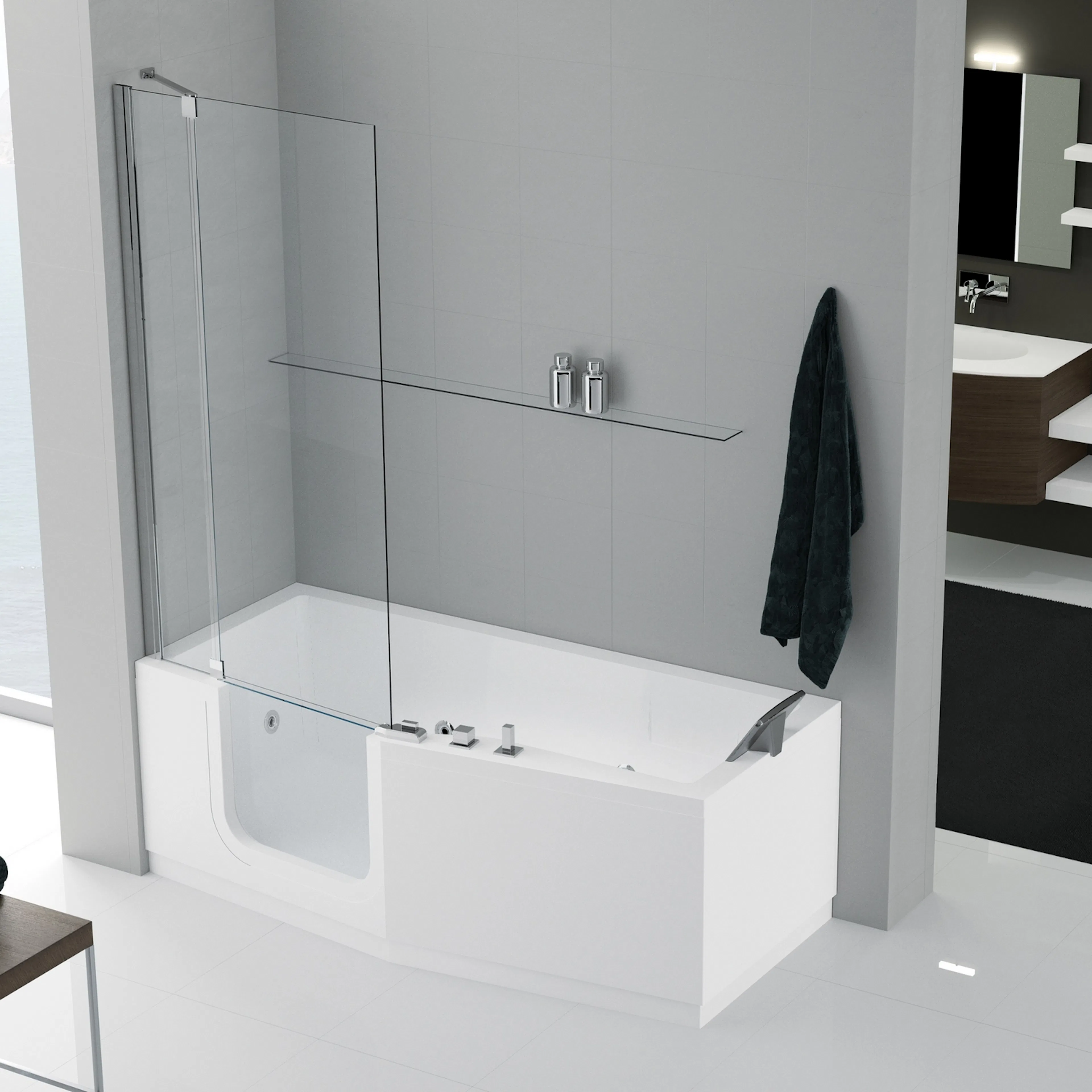 Badekar Novellini Iris med Dør 170