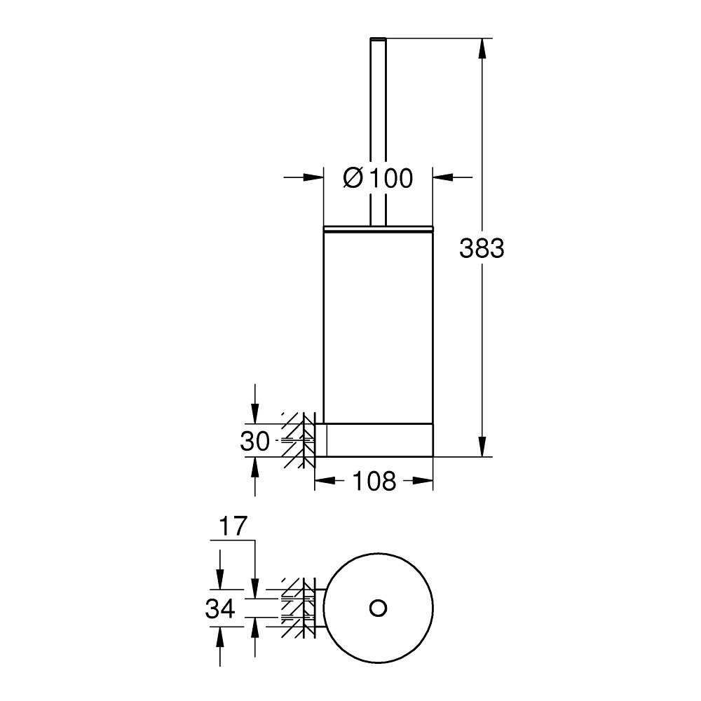 Toalettborste Grohe Selection 41076 med Hållare
