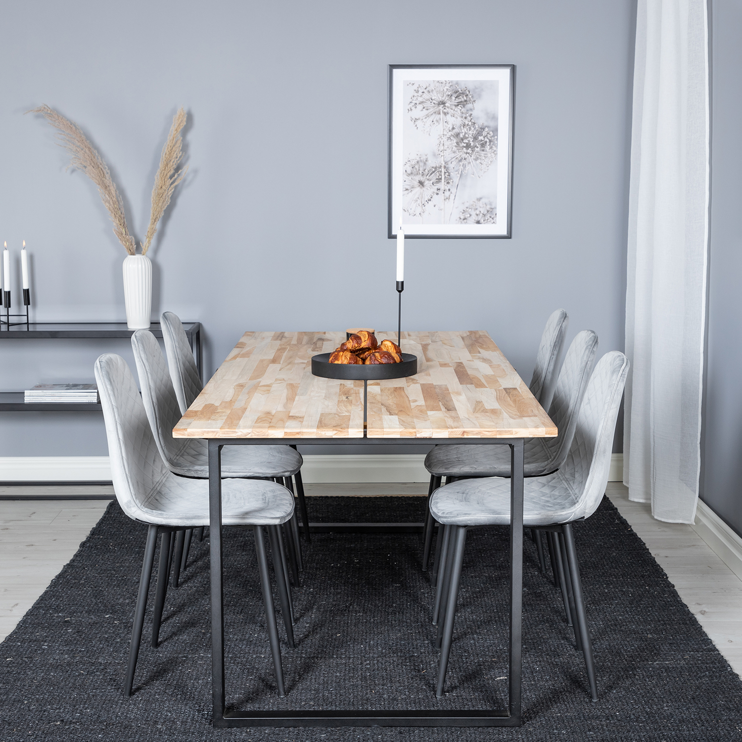 Spisegruppe Venture Home Cirebon med 6 Polar Stoler