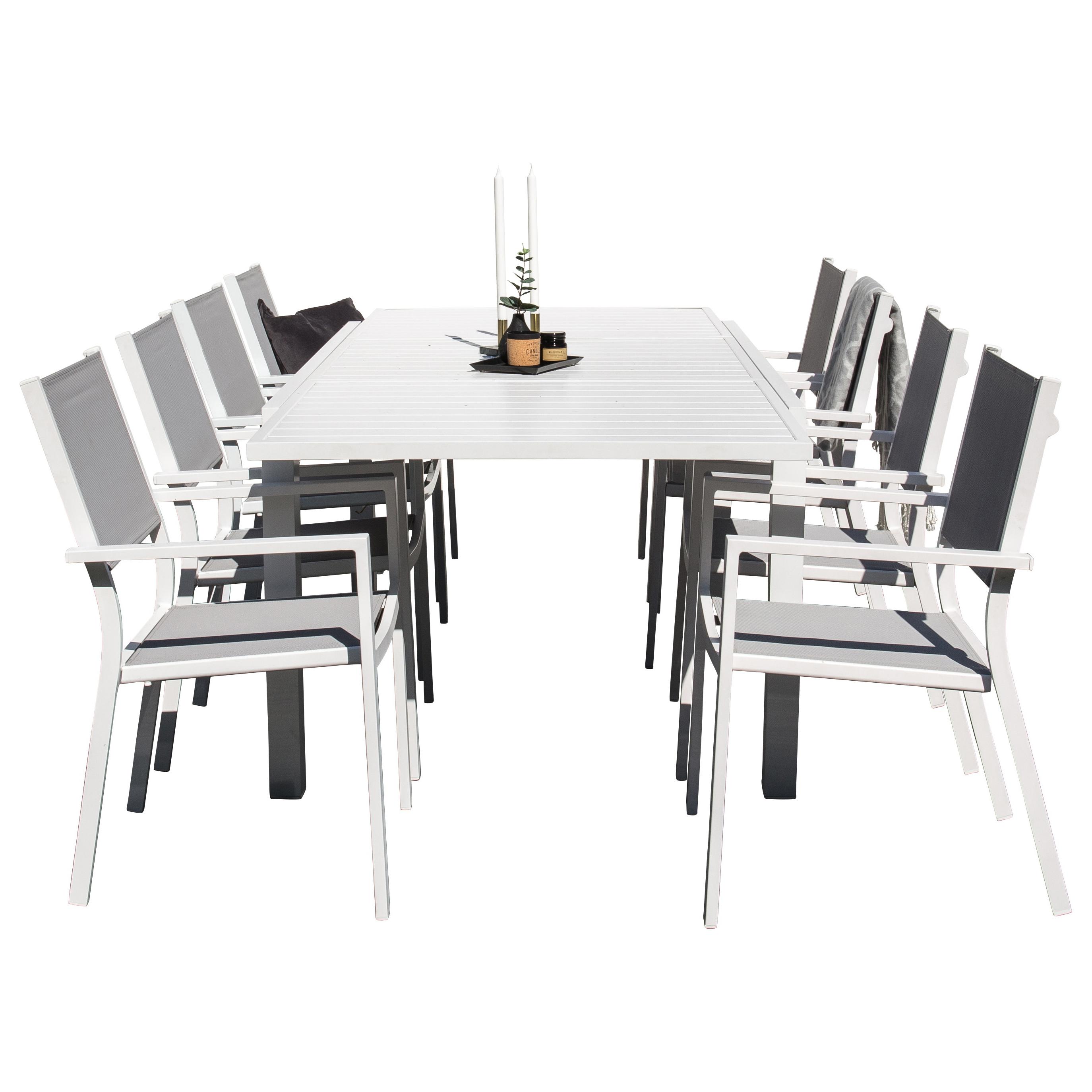 Spisegruppe Venture Home Madrid 160/240 med 8 Copacabana Spisestoler