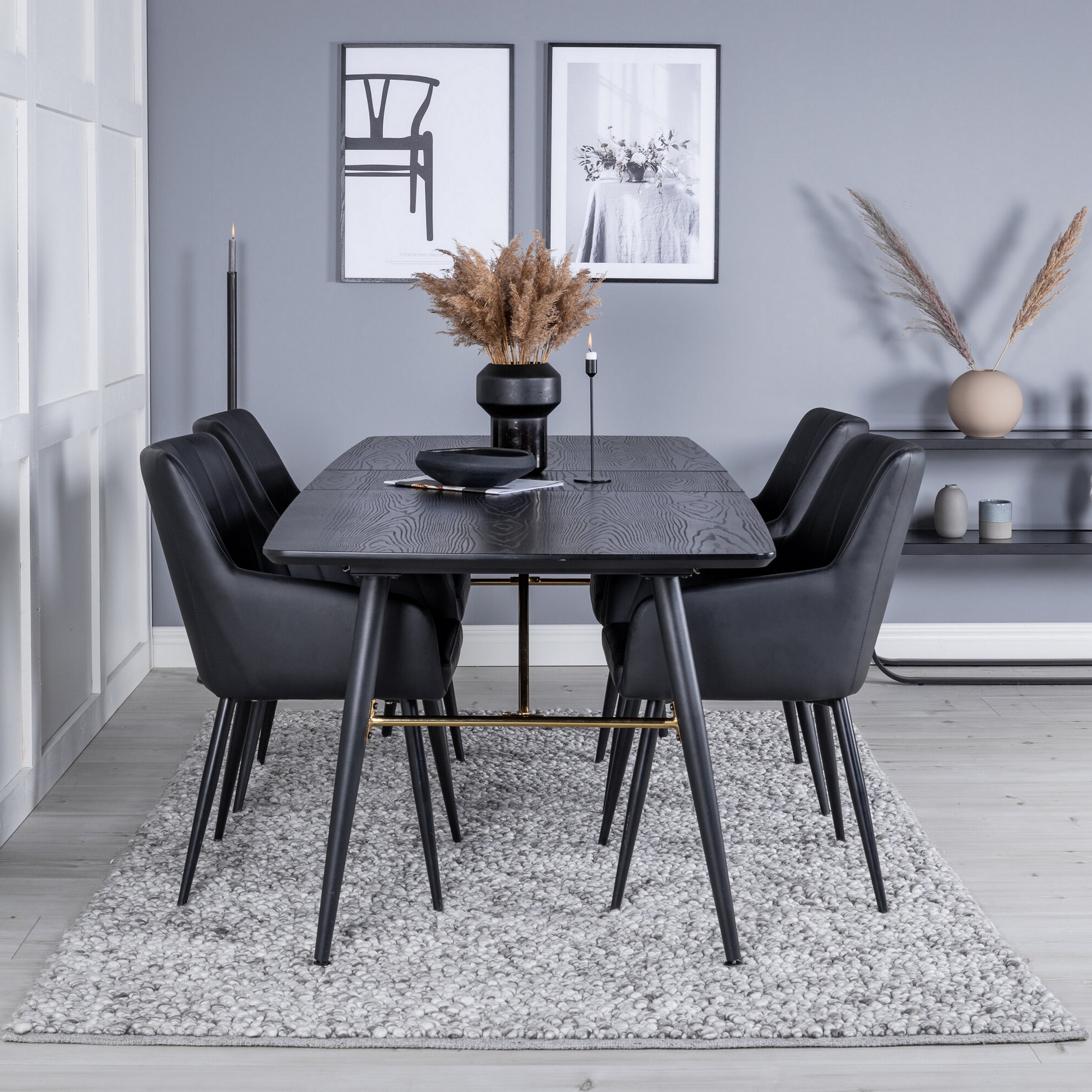 Spisegruppe Venture Home Gold med 4stk Comfort Stoler